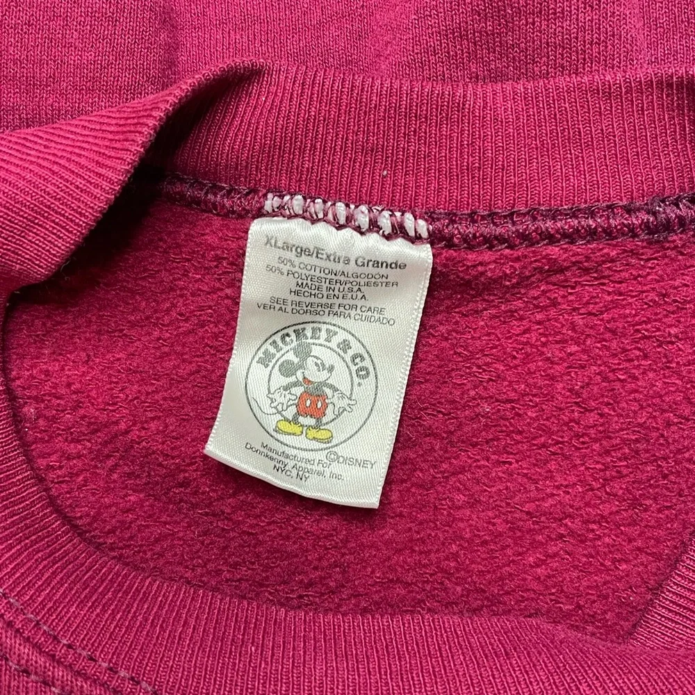 Mickey & Co. by Disney Vintage Mickey Mouse “M” Plaid Sweatshirt | Size XL - Picture 3 of 3